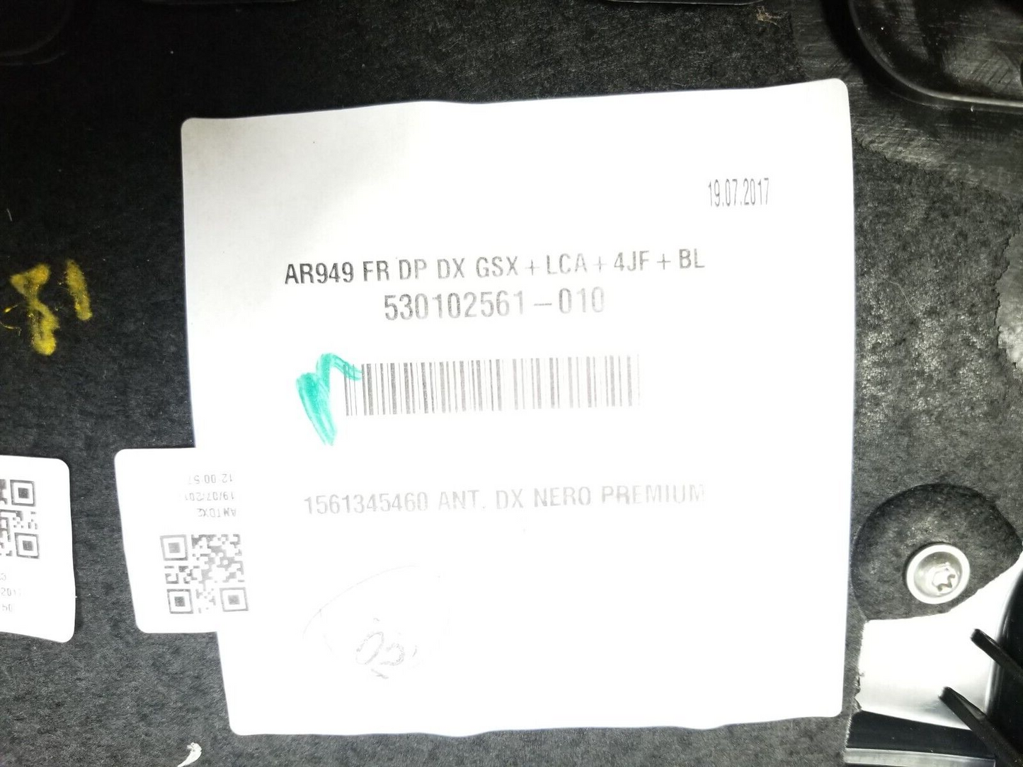 2017 - 2023 Alfa Romeo Stelvio Door Panel Trim Front Passenger Side Right OEM