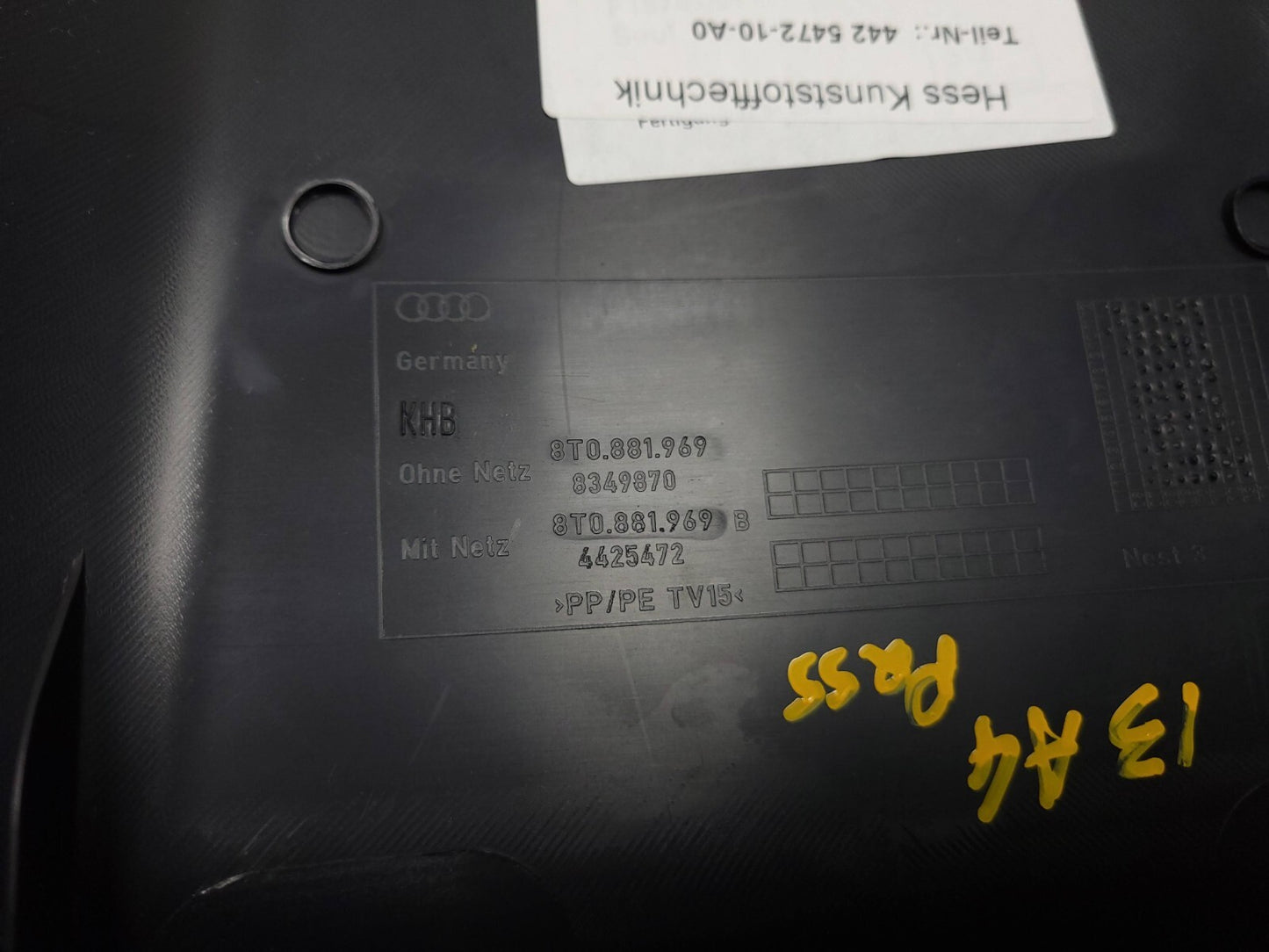 2011-2015 Audi A4 Front Seat Trim Cover Panel Passenger Side Right OEM