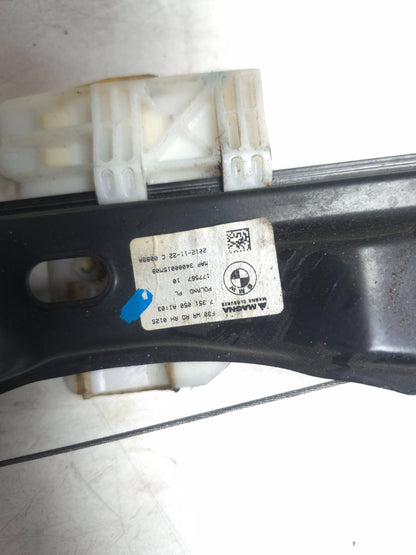2013 BMW 328i F30 Rear Door Window Regulator & Motor Passenger Side Right OEM