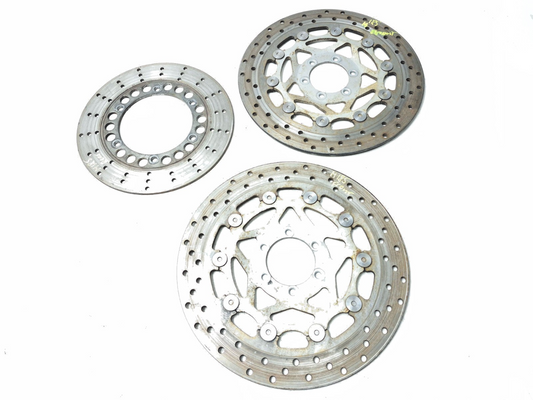 1991 Yamaha Fzr600r Brake Rotor Disc Front & Rear 3pcs OEM