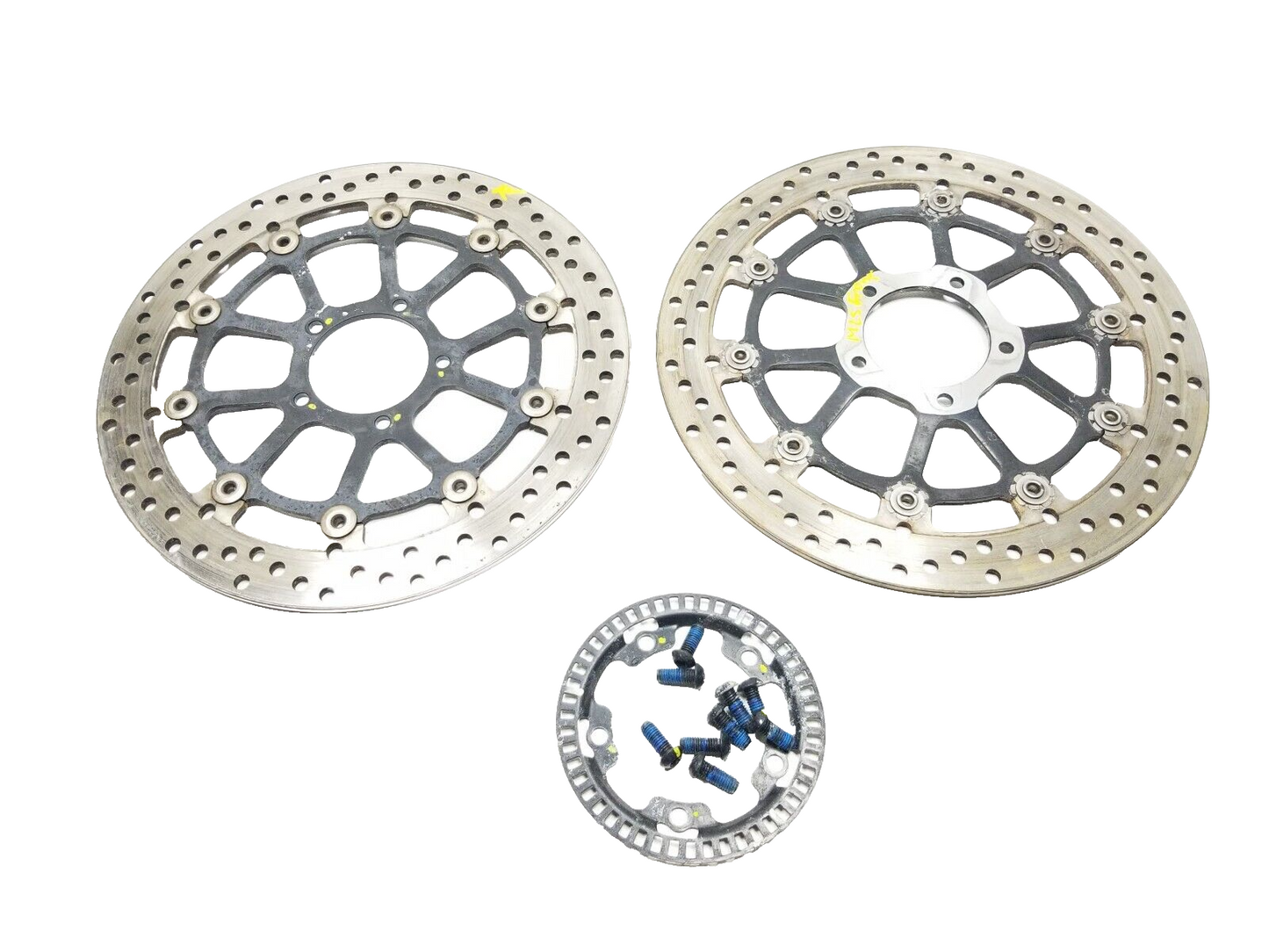15 - 18 Ducati Monster 821 Front Brake Rotor Disc Left & Right W/ ABS Ring OEM