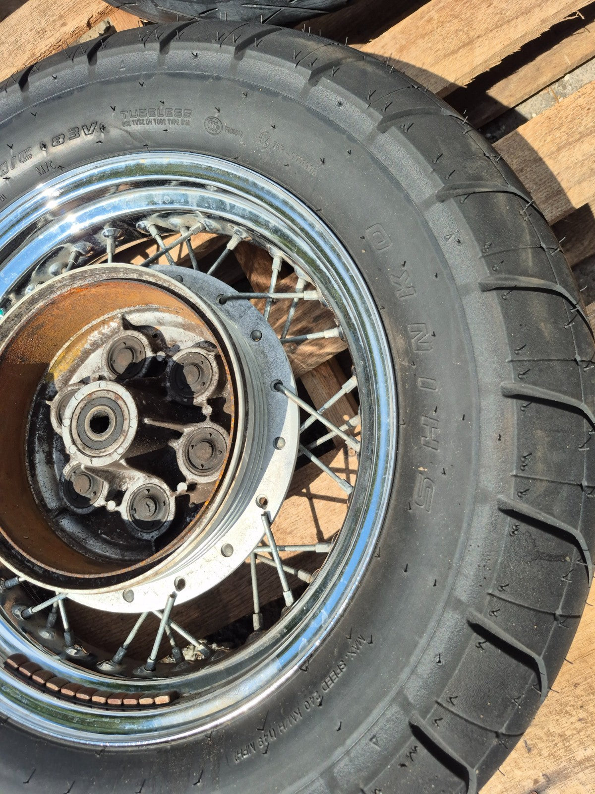 1999 Yamaha V Star Xvs650 Classic Wheel Rim & Tire Front & Rear *straight* OEM
