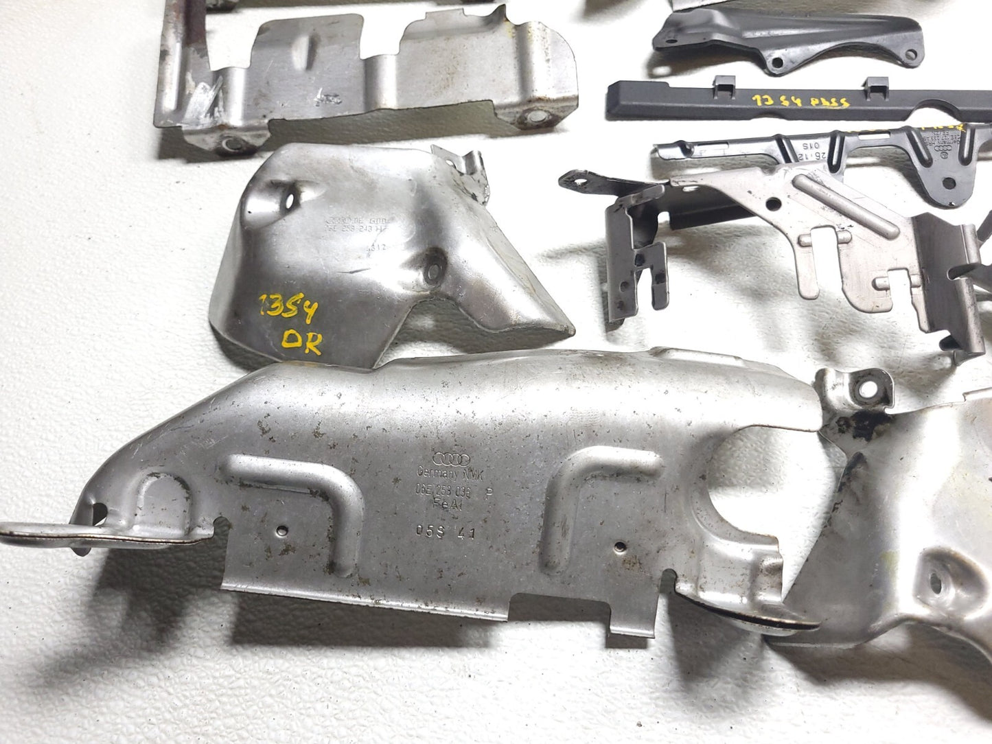 2013 Audi S4 Exhaust Manifold Heat Shield & Bracket Set OEM