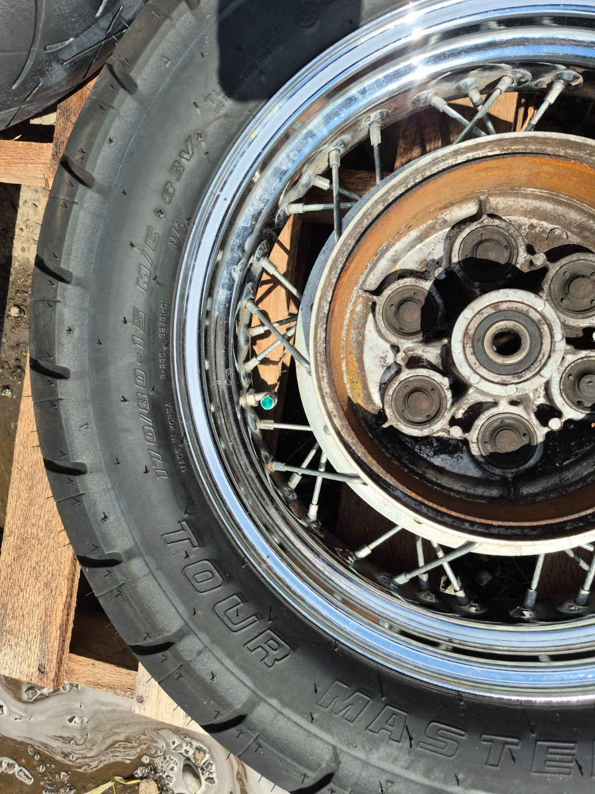 1999 Yamaha V Star Xvs650 Classic Wheel Rim & Tire Front & Rear *straight* OEM
