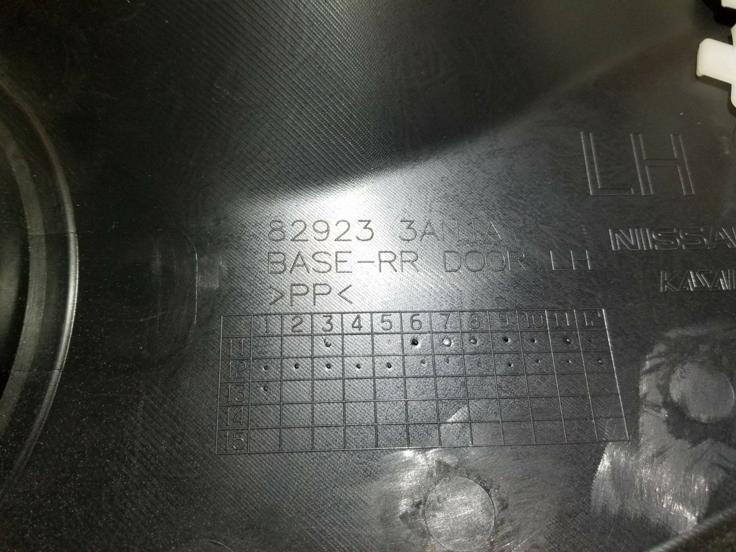 2013 Nissan Versa Sedan Rear Door Trim Panel Left Driver Side OEM
