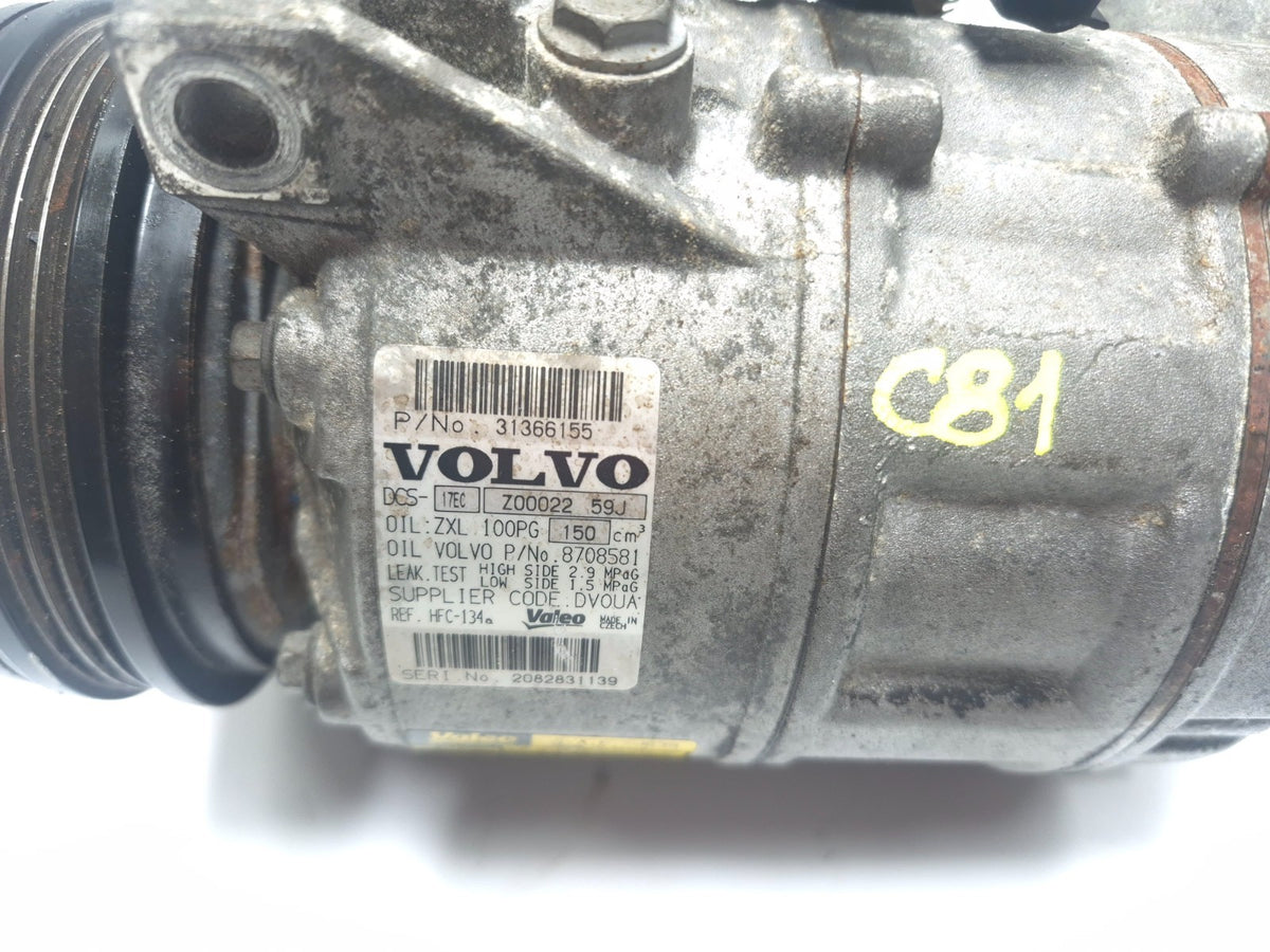 2013 Volvo S60 2.5l A/c Compressor 8708581 OEM
