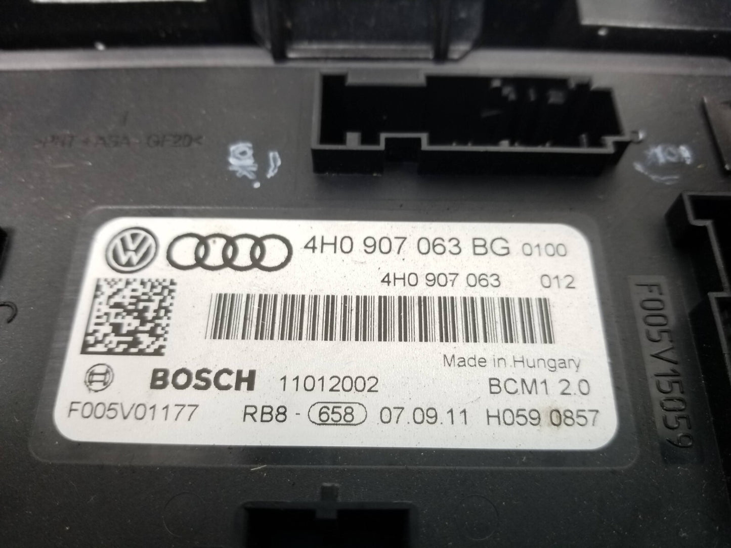 2012 Audi A7 Onboard Supply Body Control Module W/ Bracket OEM