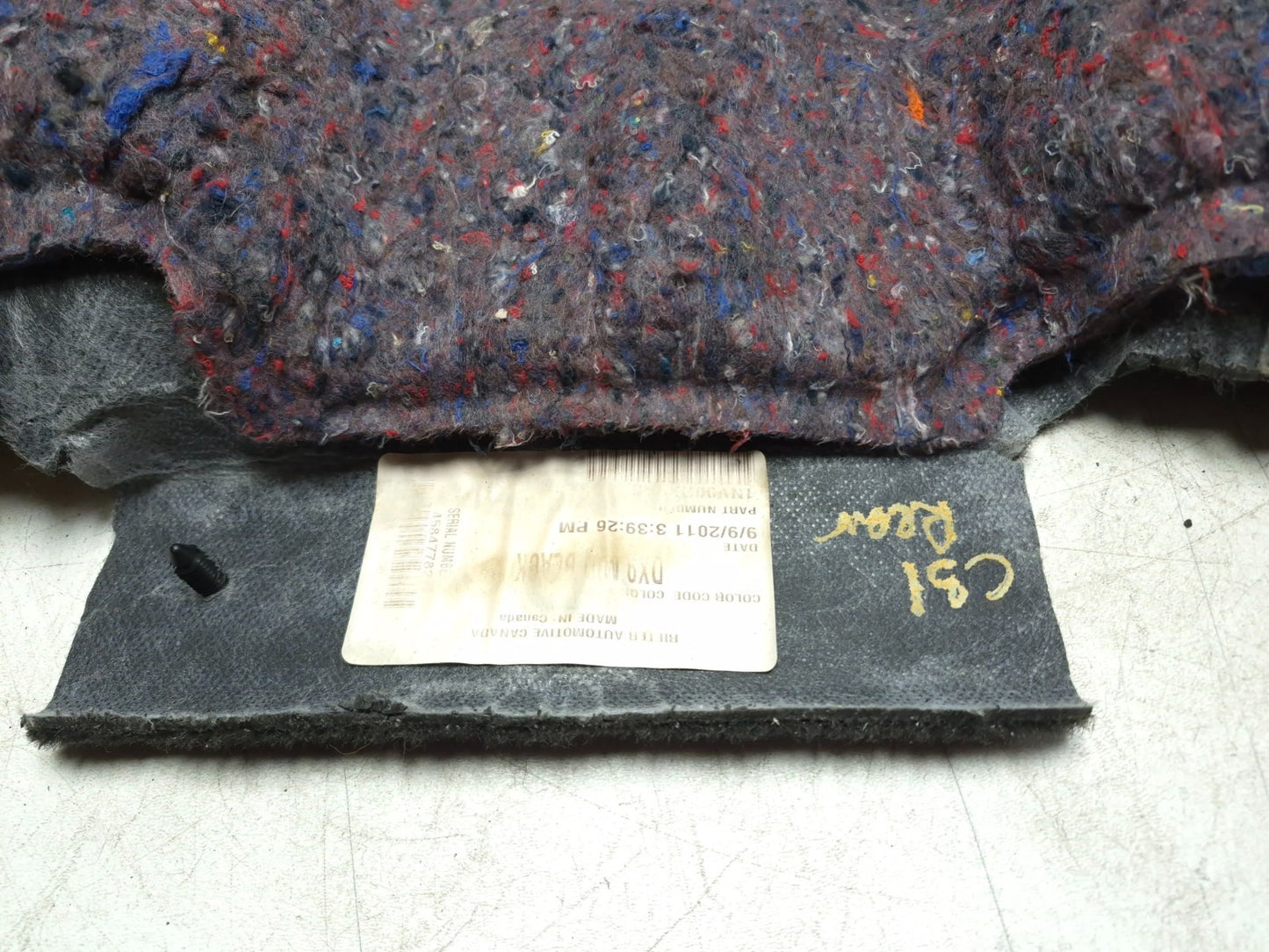 2012 Jeep Grand Cherokee Rear Interior Floor Carpet OEM