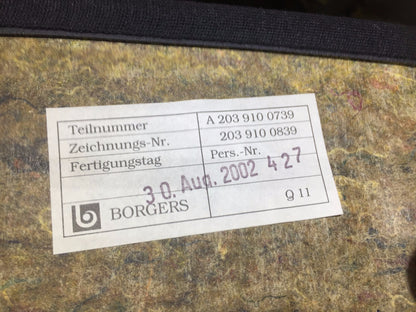 03 04 05 06 Mercedes C230 W203 Coupe Front Driver Seat Back Cover Black OEM