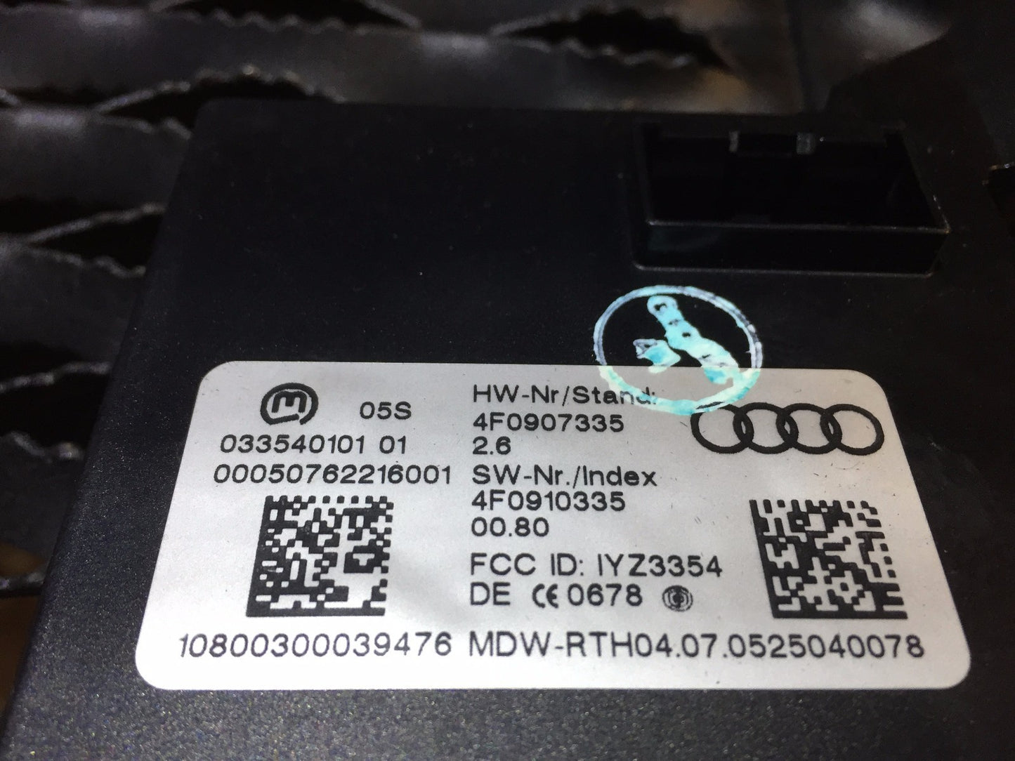 05 06 07 08 Audi A6 C6 Theft Locking Control Module OEM 4f0907335