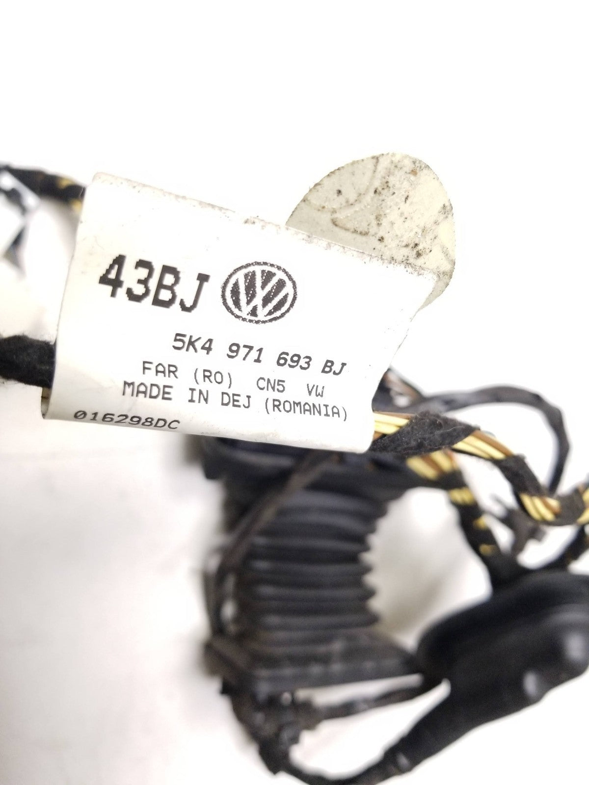 2010 - 2014 VW Golf GTI Door Wire Wiring Harness Rear Driver Side Left OEM