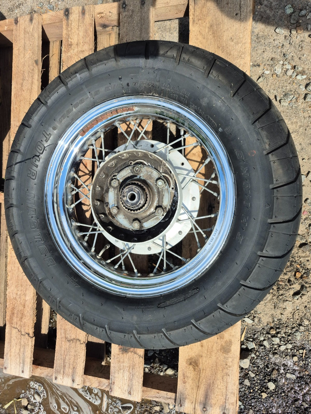 1999 Yamaha V Star Xvs650 Classic Wheel Rim & Tire Front & Rear *straight* OEM