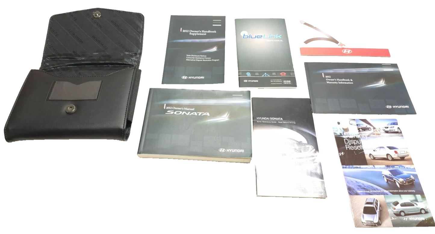 2012 Hyundai Sonata Owner Manual Documentation Kit W/ Leather Holder OEM