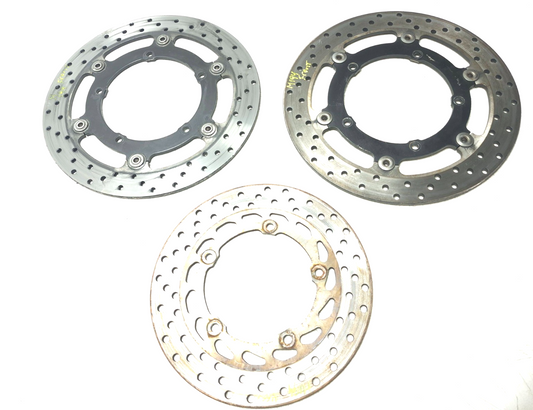 2009 Yamaha Fz6r Brake Disc Rotor Front & Rear 3pcs OEM
