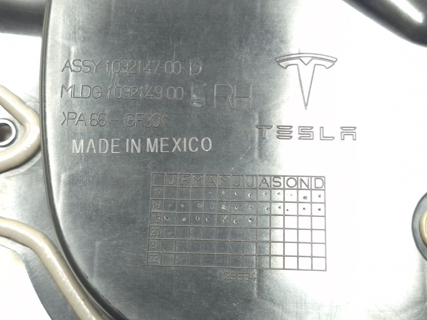2019 Tesla Model 3 Front Door Inner Closeout Panel Passenger Side Right OEM