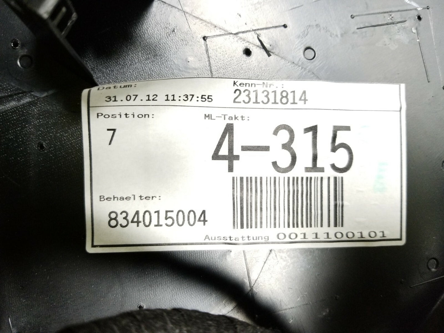 2012 Audi Q5 Front Driver Door Panel OEM