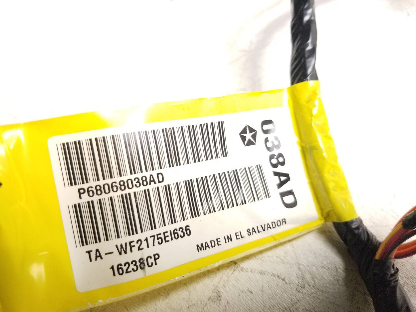 2010 - 2020 Dodge Grand Caravan Door Wire Wiring Harness Front Passenger Sid OEM