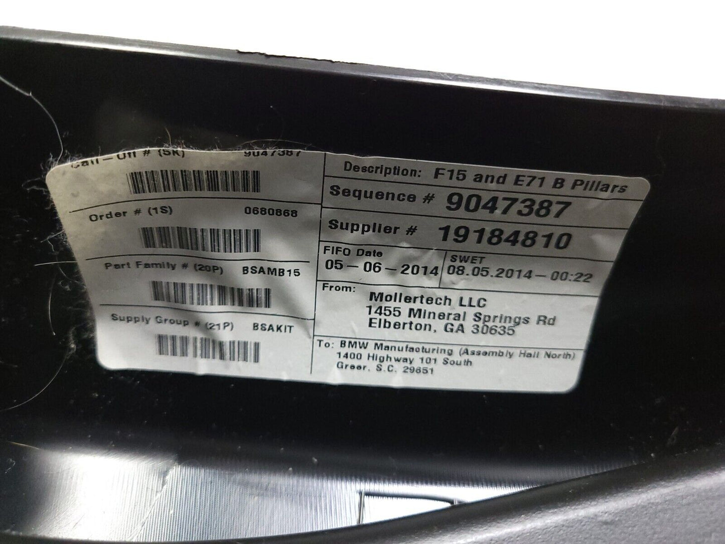 14-18 BMW X5 F15 Center B Pillar Trim Cover Left & Right OEM