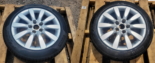 06-09 Audi A4 Wheel Rim W/ Tire Pirelli P Zero 245/45r17 Pair Two OEM
