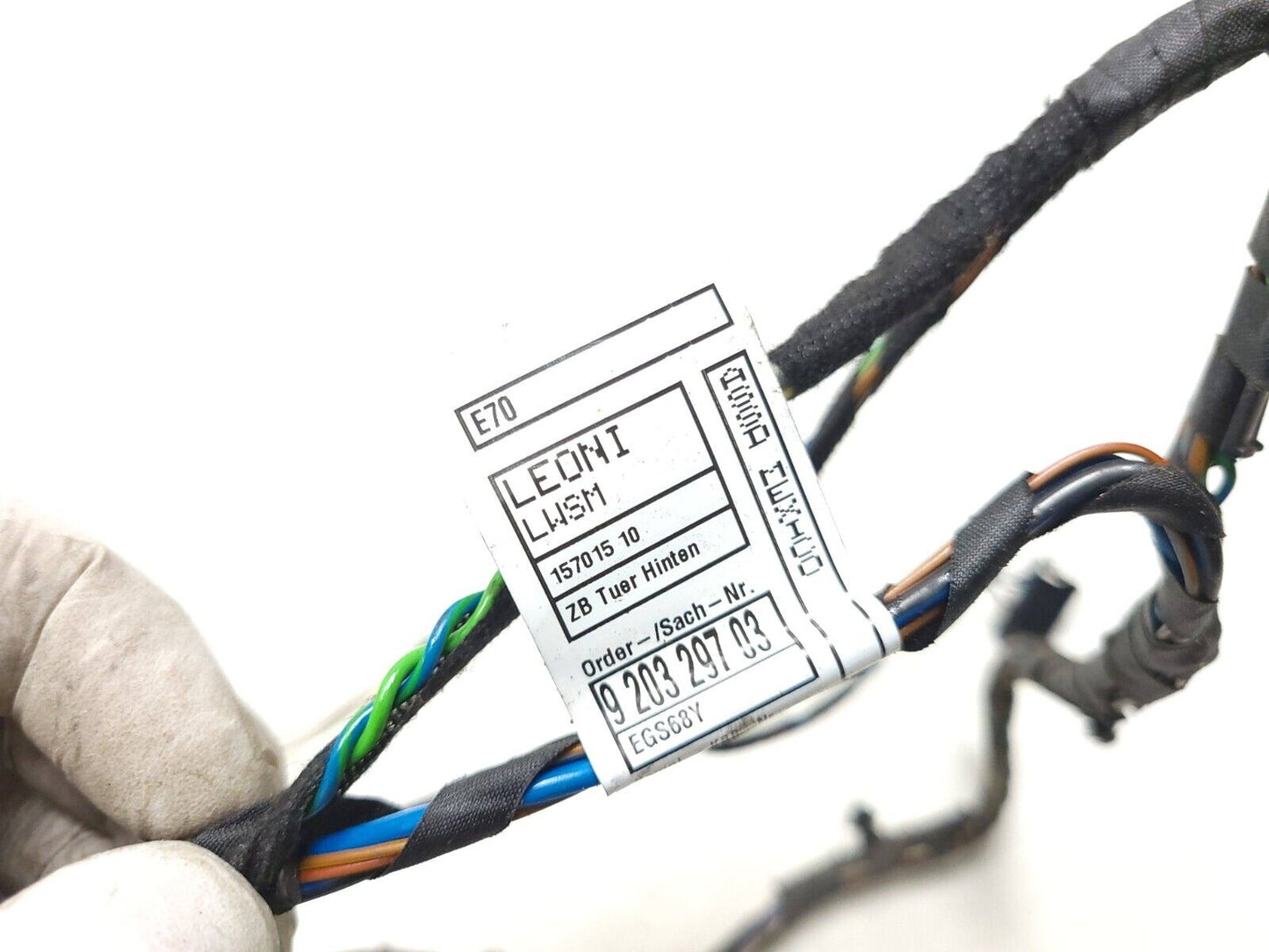 2007 - 2013 BMW X5 E70 Door Wire Harness Rear Driver Side Left OEM