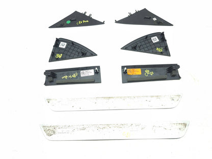 2020 Tesla Model 3 Dashboard End Cap & Front Door Sill Scuff Plate Set OEM