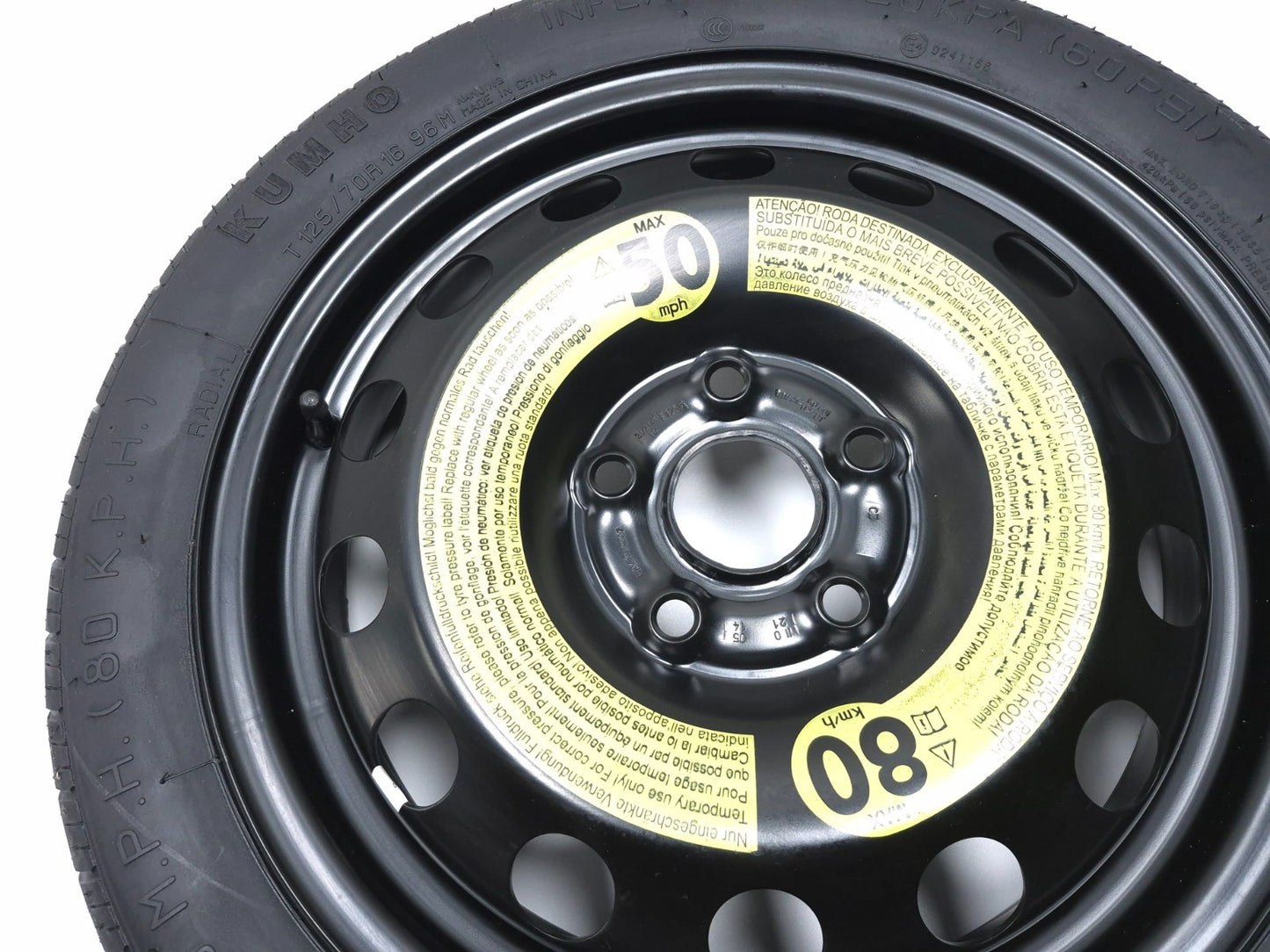 2015 Volkswagen Golf Spare Tire T125/70 R16 OEM