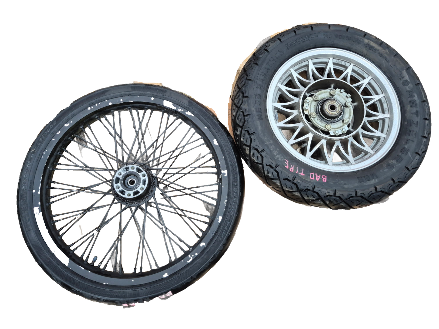 1993 Suzuki Vs800 Intruder Wheel Rim W/ Tire Front & Rear Pair R15 R21 OEM