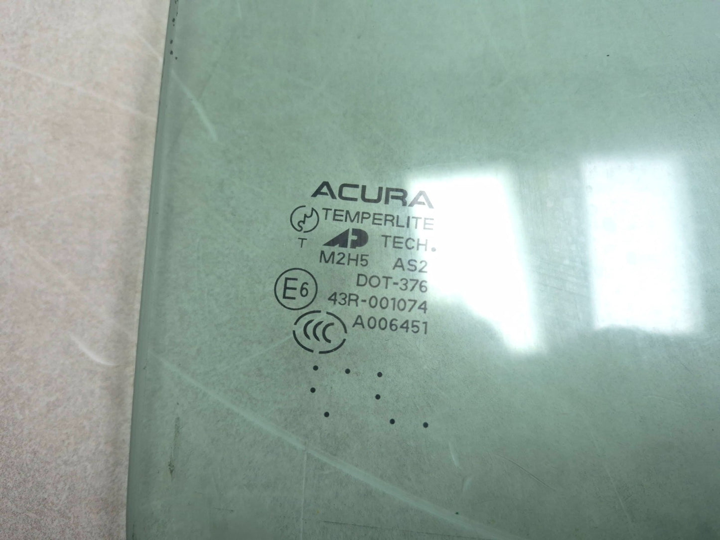 2008 Acura Tl Type-s Rear Door Window Glass Passenger Side Right OEM