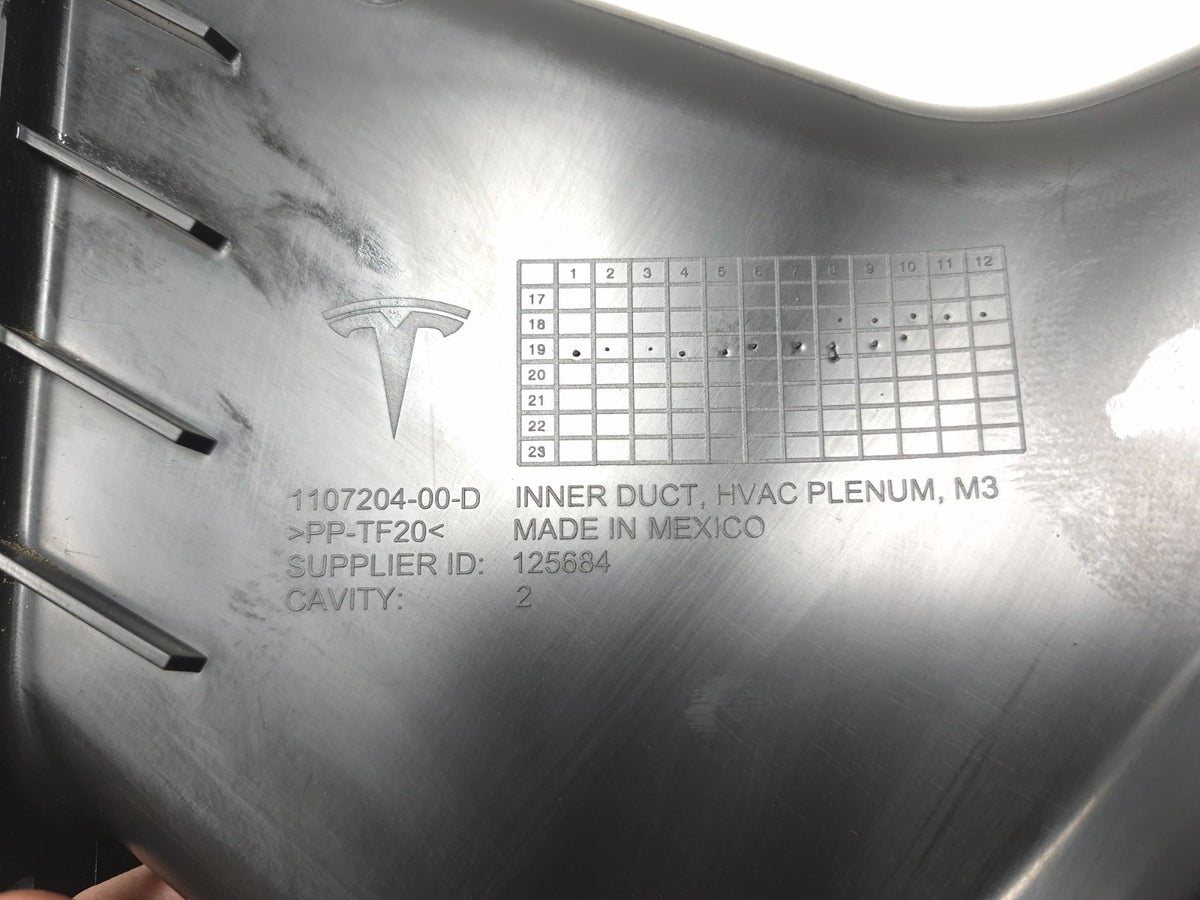 2020 Tesla Model 3 HVAC Air Duct Pair OEM