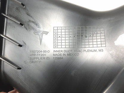 2020 Tesla Model 3 HVAC Air Duct Pair OEM