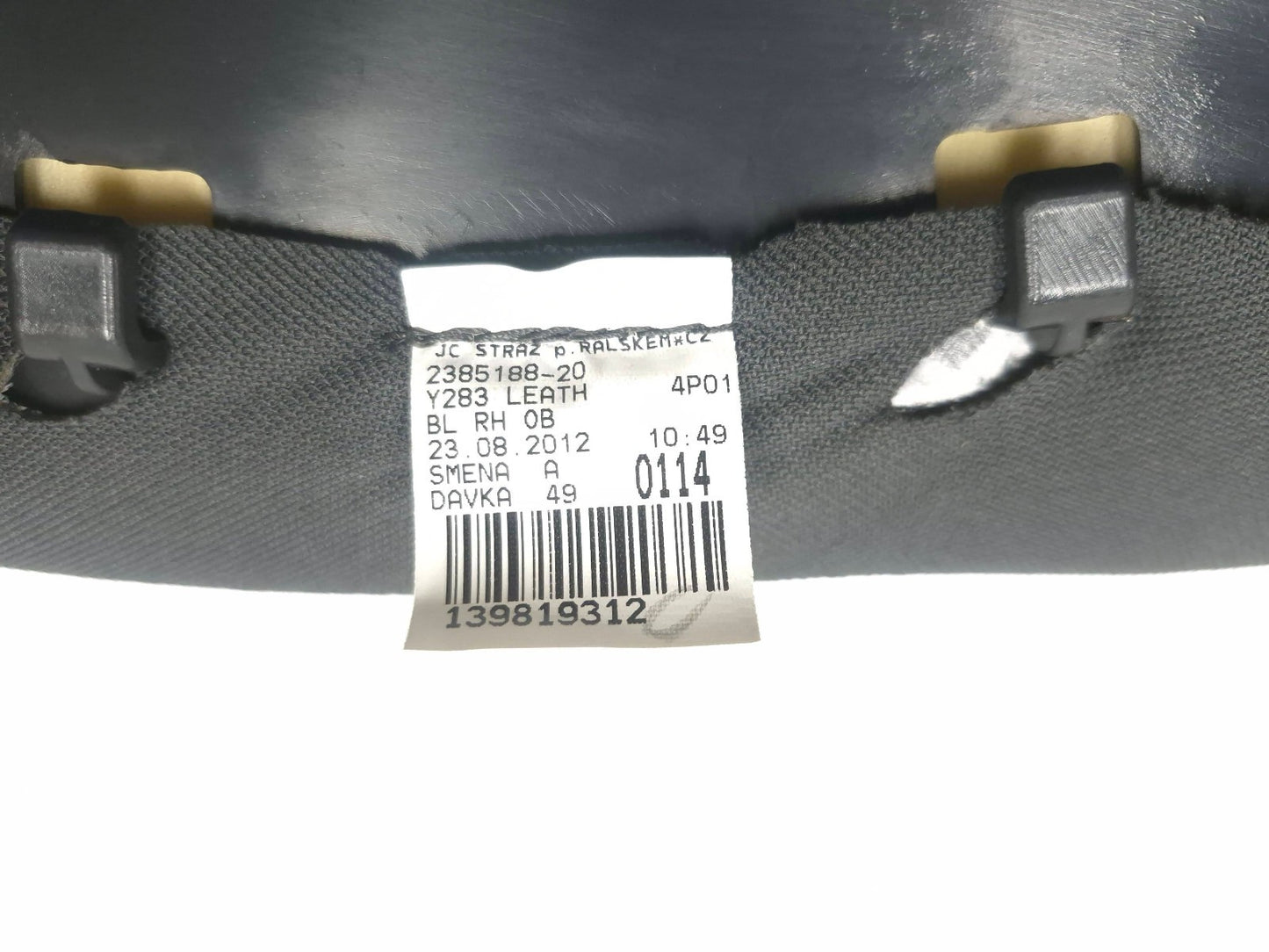 2013 Volvo S60 Rear Seat Side Bolster Cushion OEM 1288689