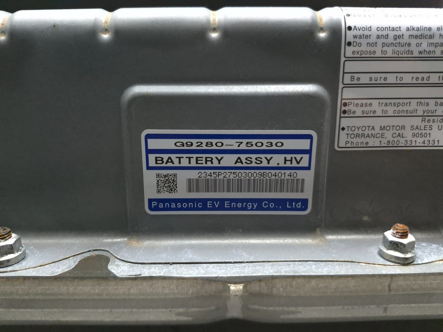 2010 Lexus Hs250h Hybrid Charging Battery Assembly G9280-75030 OEM