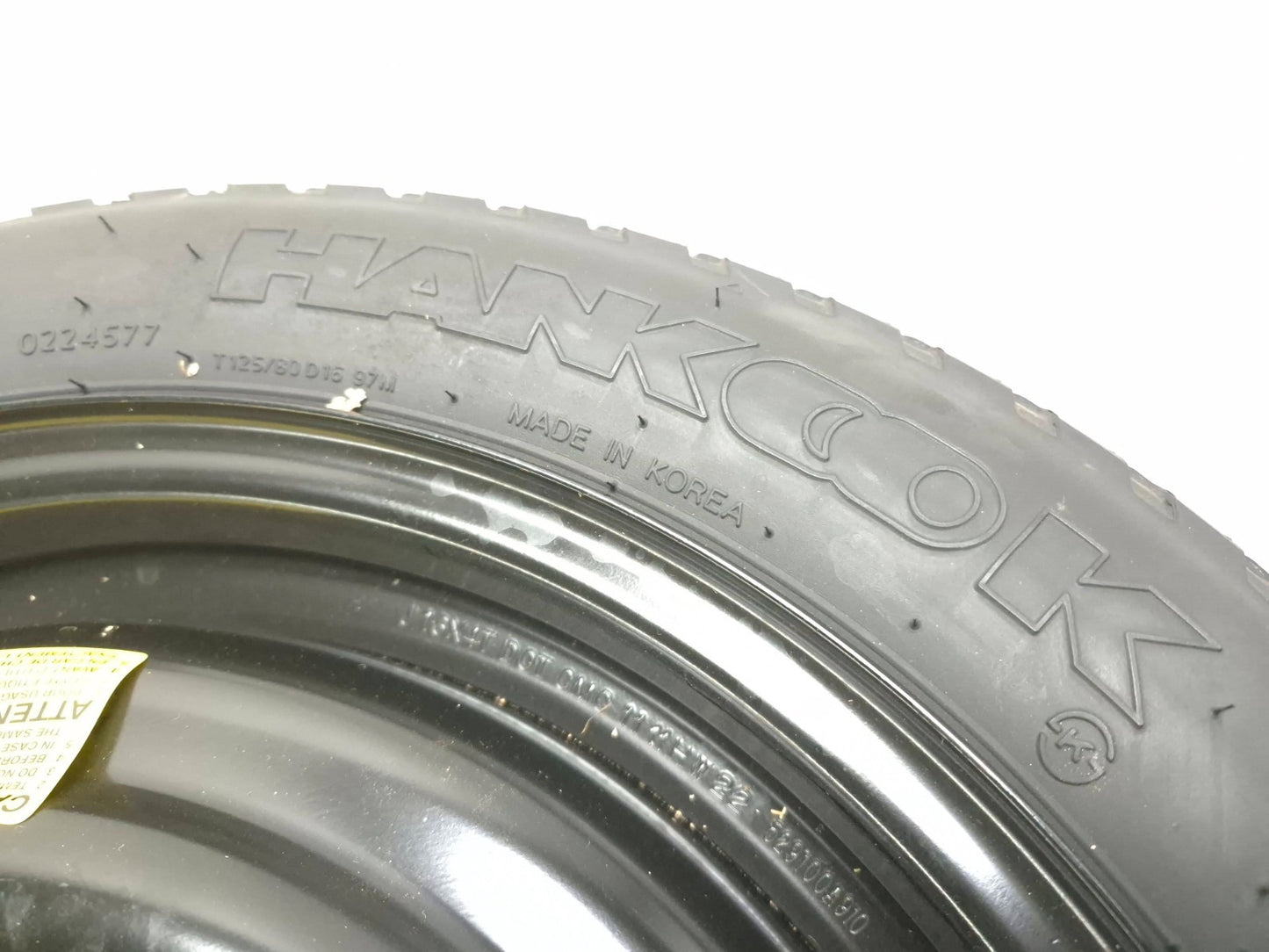 2012 Hyundai Sonata Spare Wheel Tire T125/80 D16 Hankook OEM