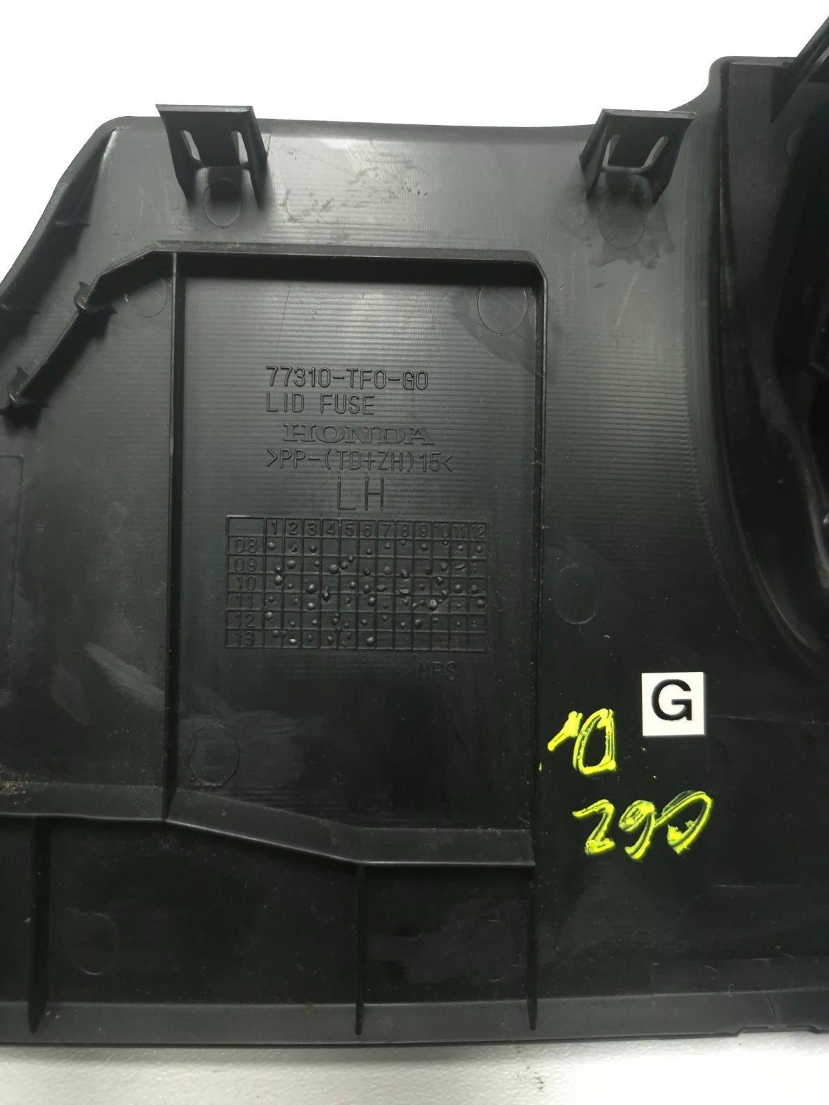 2013 Honda Fit Dash Fuse Box Lid Panel Cover OEM