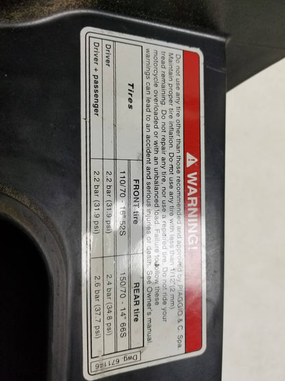 2012 - 2022 Piaggio Bv 350 Under Seat Panel Tray Box OEM