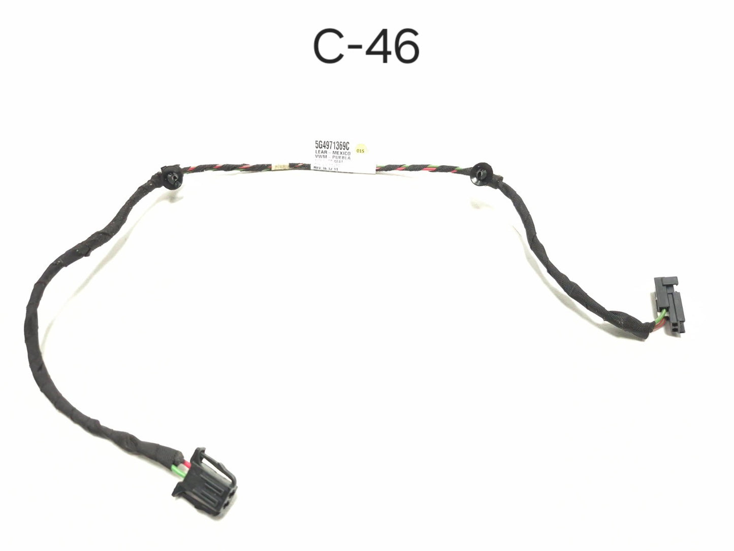 2015 Volkswagen Golf Front Passenger Seat Motor Wire Harness 5g4971369c OEM