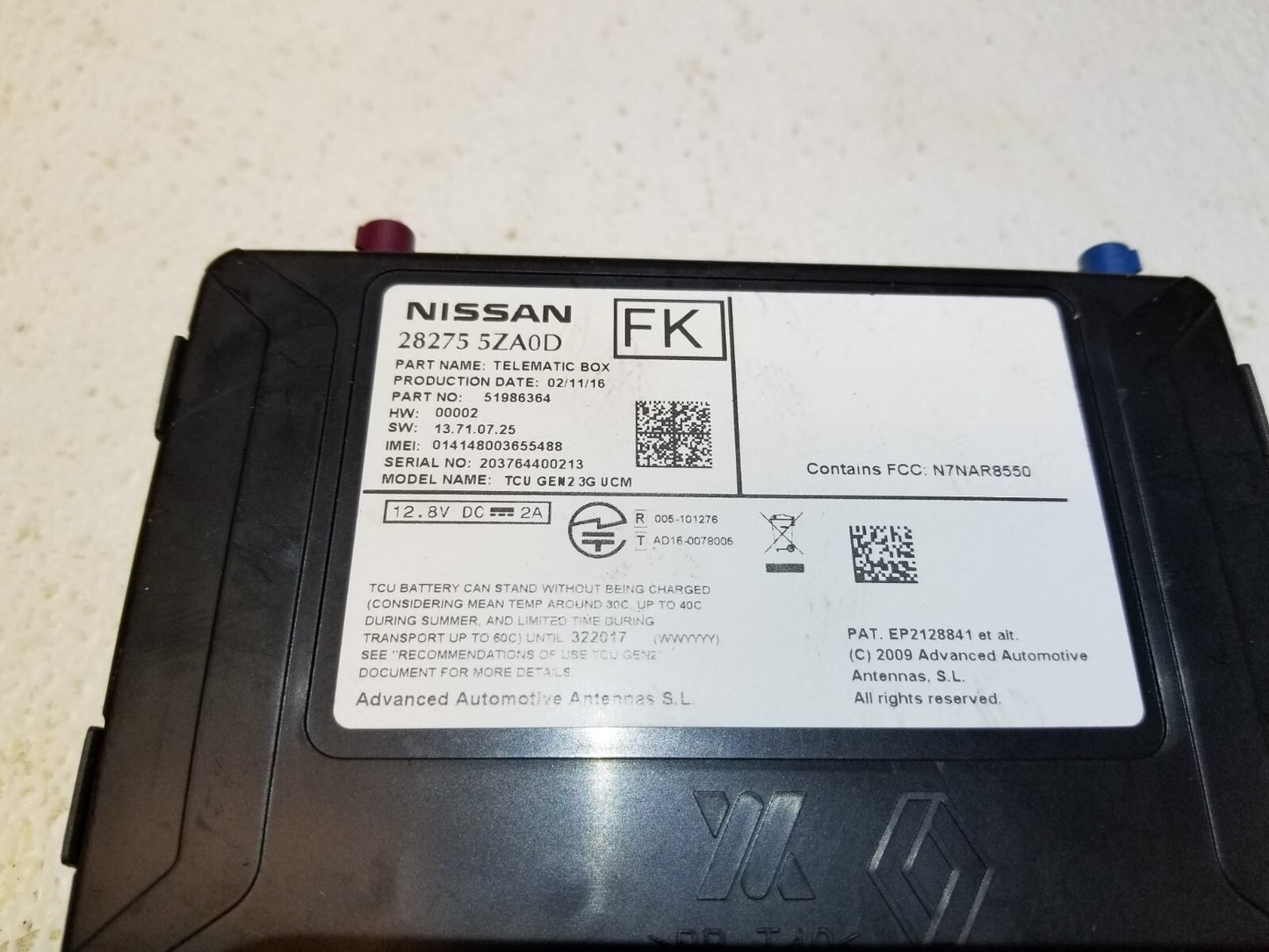 16 17 18 Infiniti Q50 Communication Control Module 28275-5za0d OEM