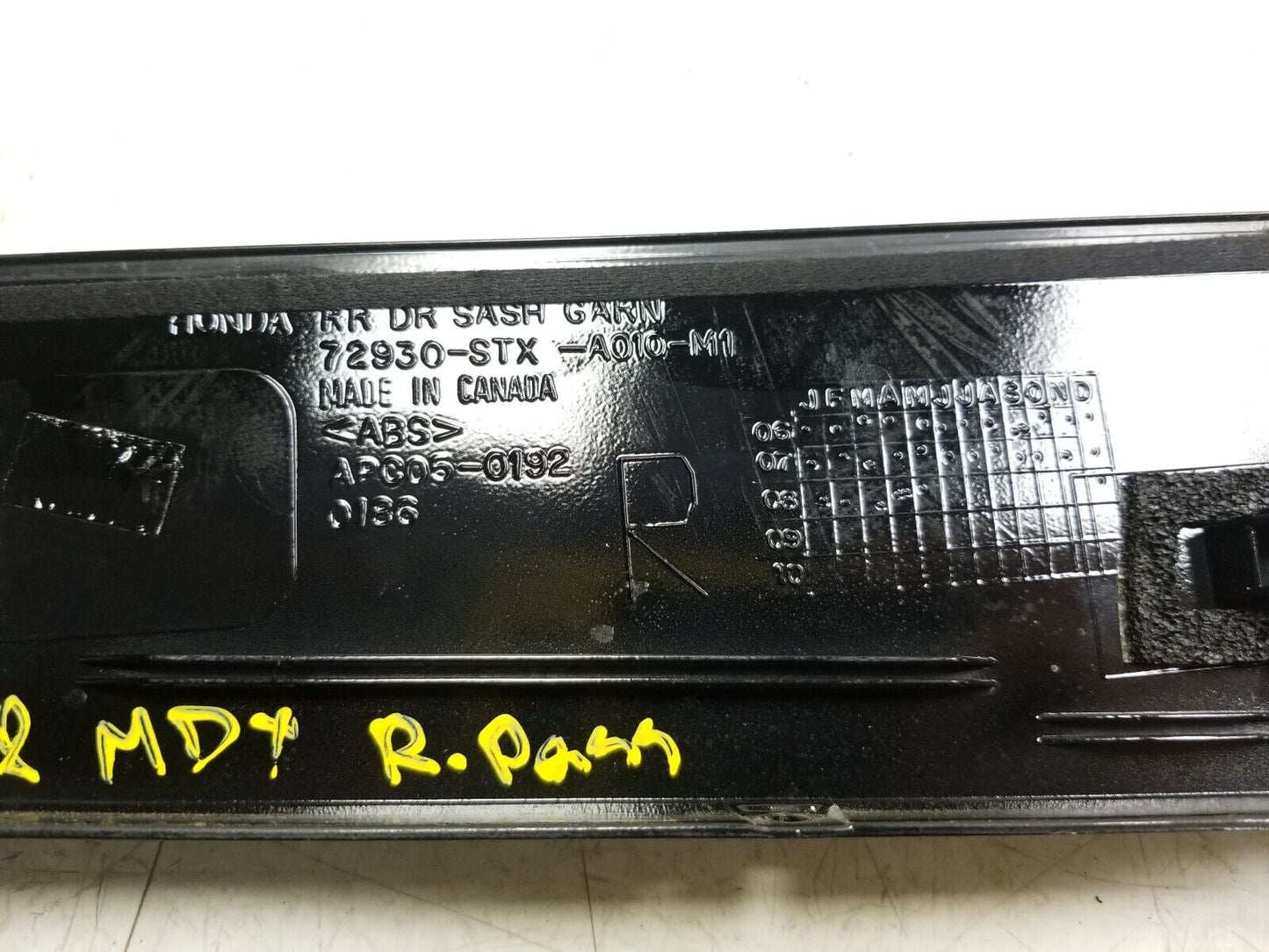 07 08 09 Acura Mdx Exterior Rear B Pillar Trim Molding Passenger Side Right OEM