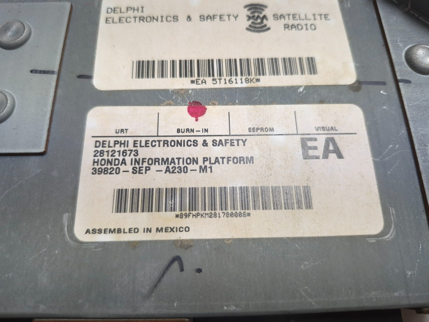 2008 Acura Tl Type-s Xm Radio Satellite Control Module  OEM