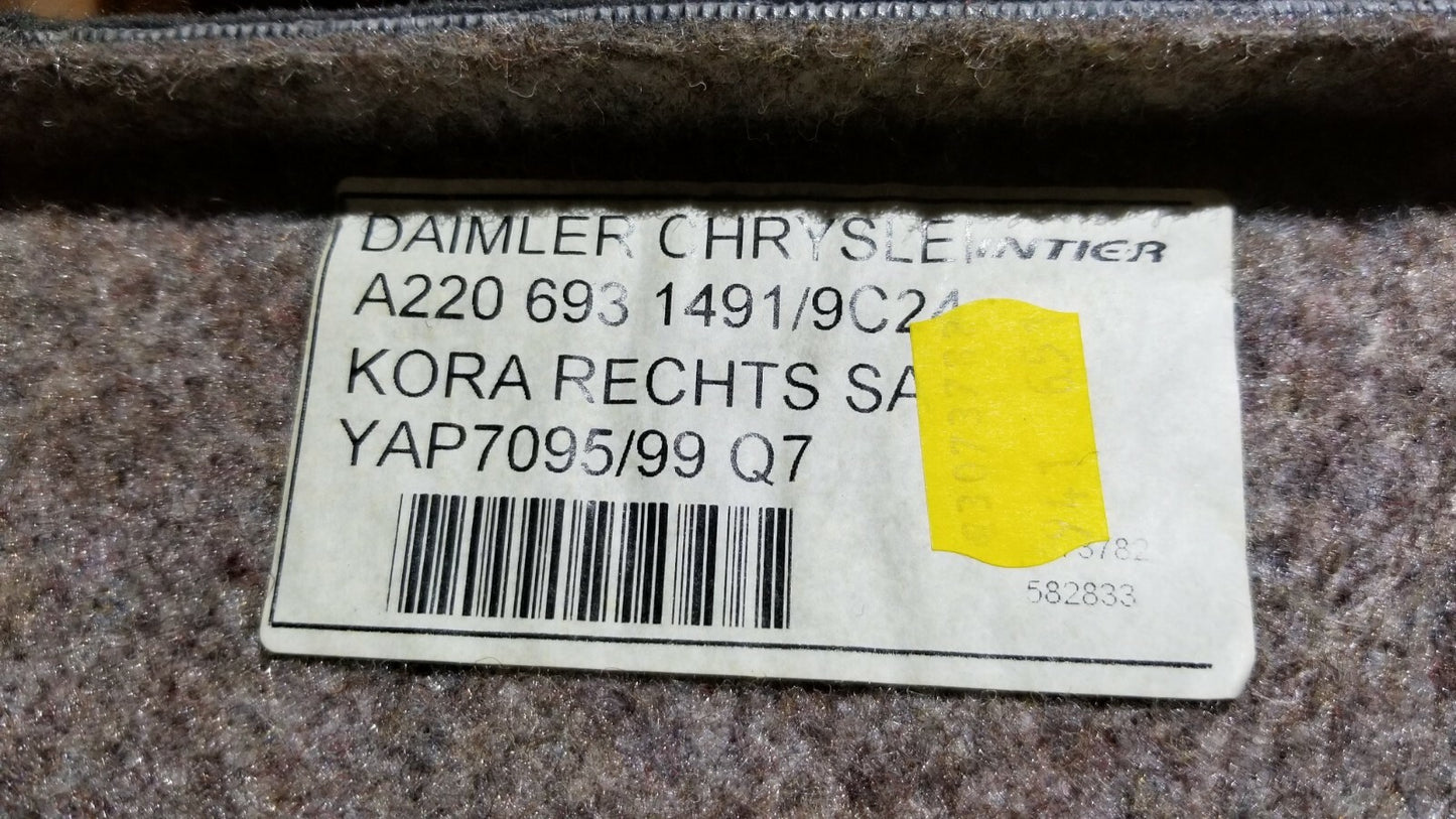 2003 Mercedes Benz W220 S55 Rear Trunk Carpet Panel Right Passenger Side OEM