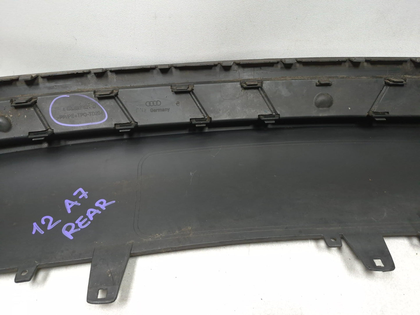 2012 Audi A7 Prestige Rear Bumper Lower Valance Panel OEM