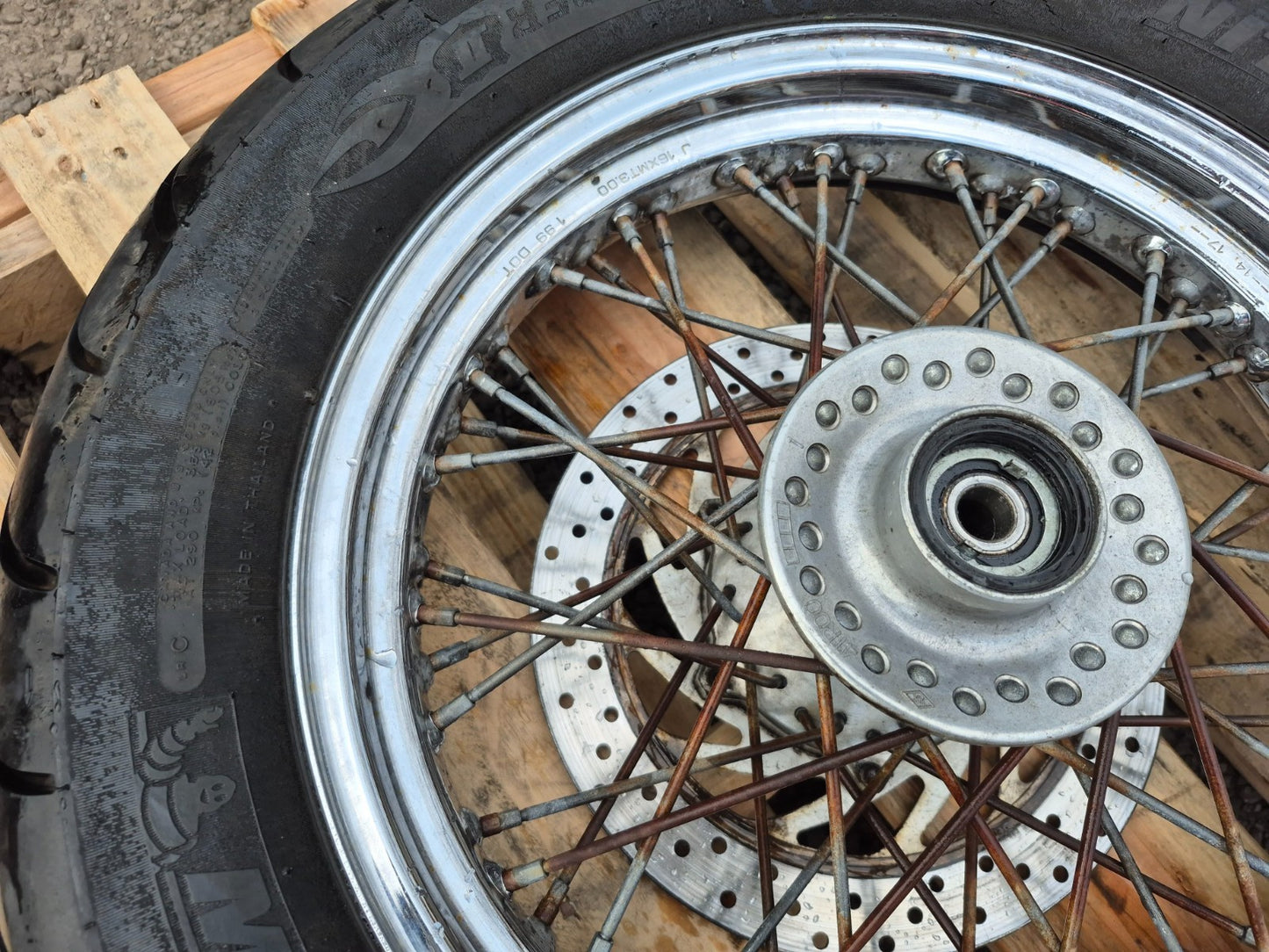 1999 Yamaha Xvs650 Front Wheel Rim W/ Tire 130/90 R16 OEM