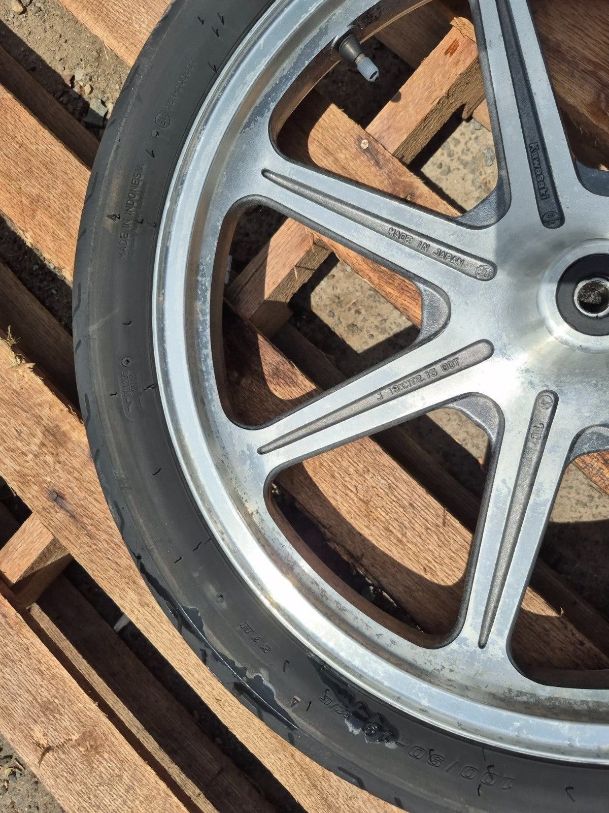 1991 Kawasaki Vulcan 500 En500 Wheel Rim & Tire Front & Rear *straight* OEM
