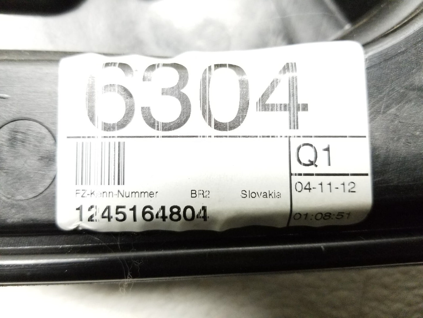 2013 Porsche Cayenne Window Regulator Rear Passenger Side Right OEM