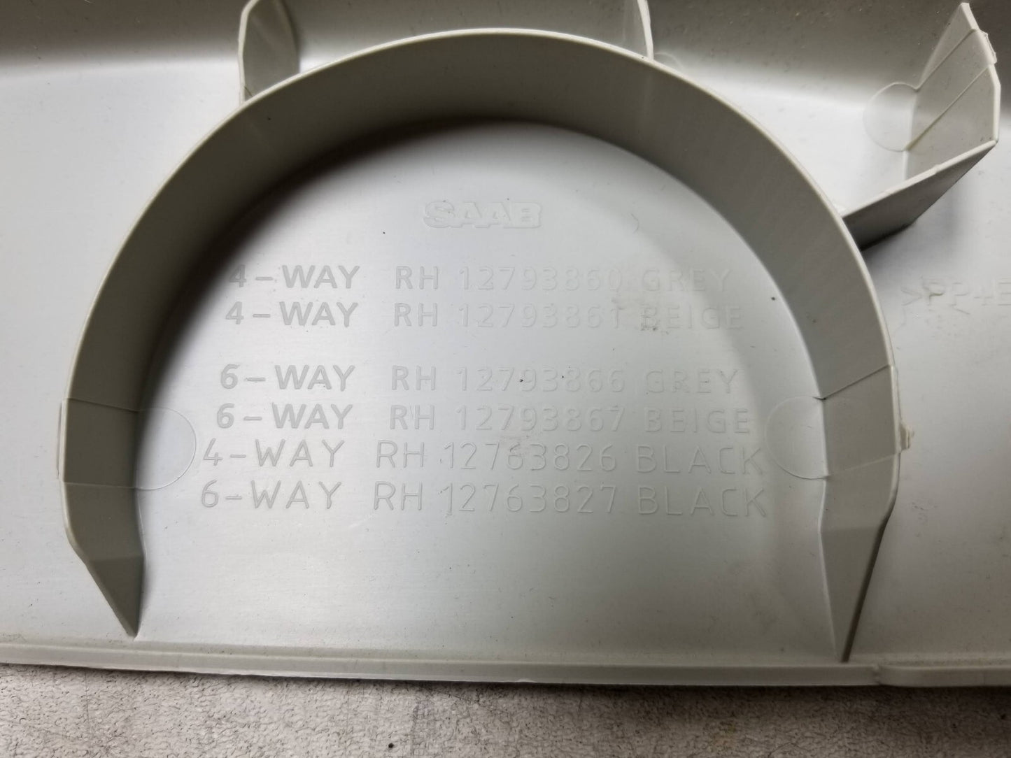 11 Saab 9-3 Seat Side Trim W/ Guide Sleeve & knob Front Passenger Side Right OEM