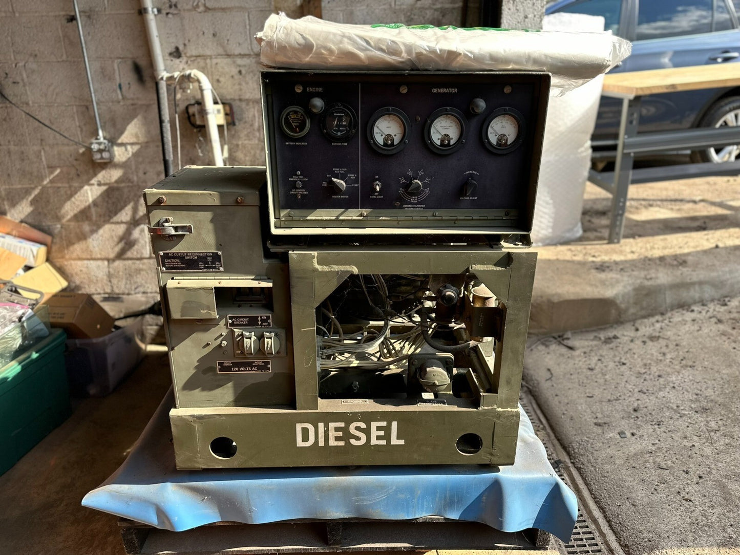 Diesel Generator Engine Mep-003a 10kw 60hz 6-hours Not Working.*need Fuel Line*