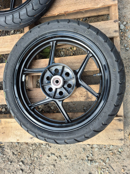 2008 Kawasaki Ninja 250r Ex250 Wheel Rim & Tire Front & Rear *straight* OEM