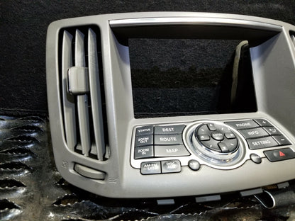 2011 Infiniti G37 Display Screen Control Panel Trim Bezel W/ Air Vent Grille OEM