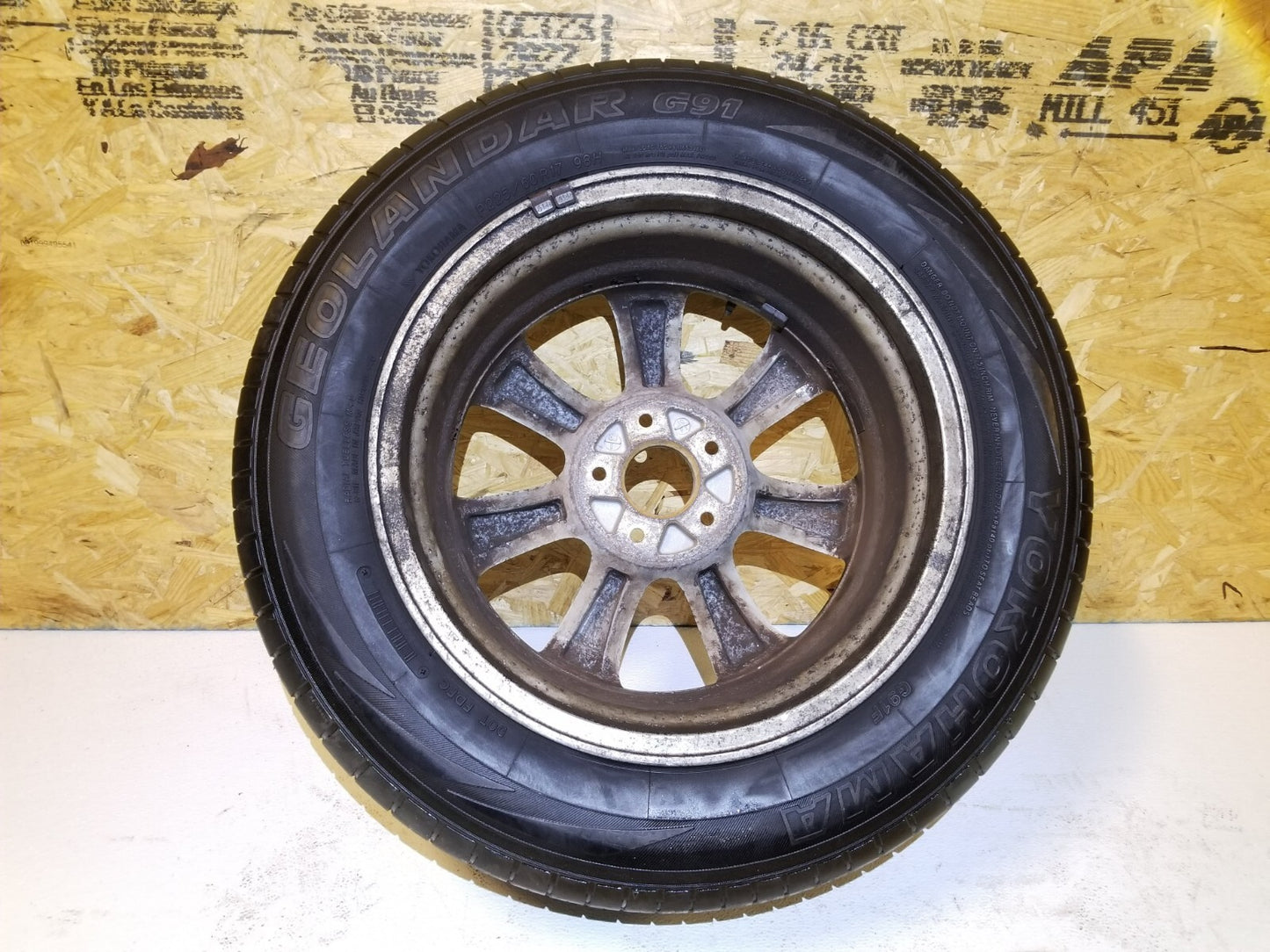 2011 Infiniti G37 Coupe Alloy Wheel Rim 17x 7-1/2 & Tire 225/60r17 OEM