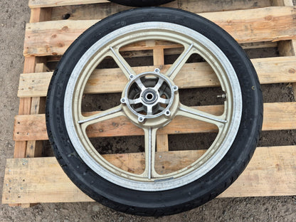 1993 Yamaha Xv750 Wheel Rim W/ Tire Front & Rear Pair R 19 R 15 OEM